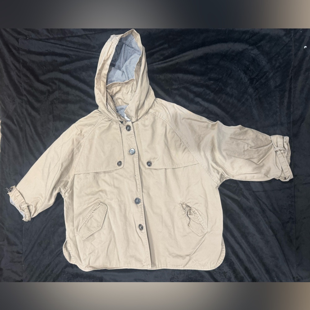 Women's Tan Hooded Raincoat